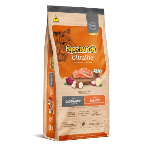Ração Special Cat Ultralife Gatos Castrados Salmão e Arroz 20,0 kg