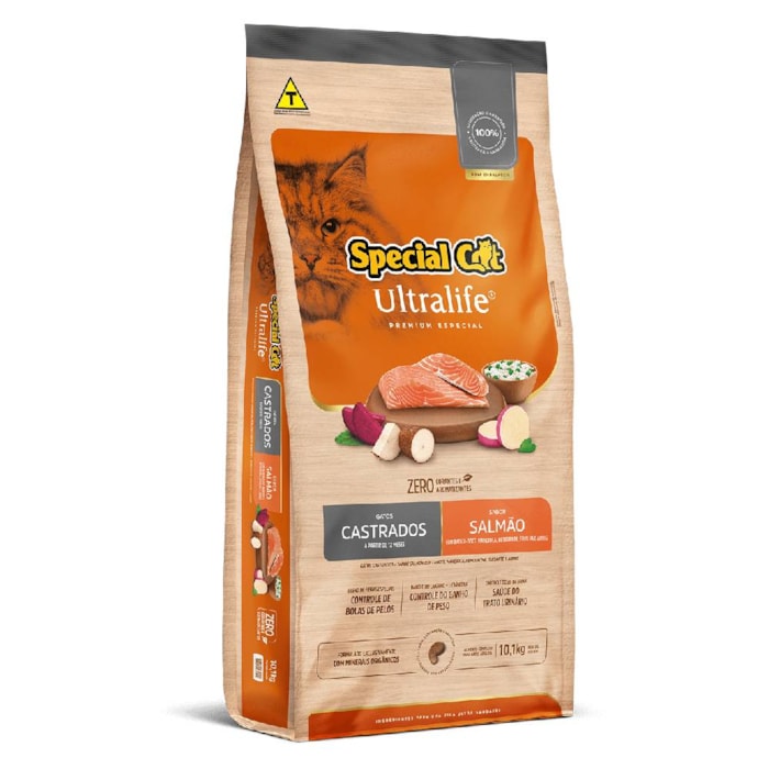 Ração Special Cat Ultralife Gatos Castrados Salmão e Arroz