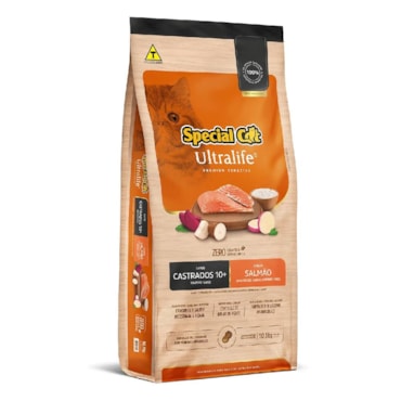 Ração Special Cat Ultralife Salmão e Arroz Gatos Castrados 10+ Anos
