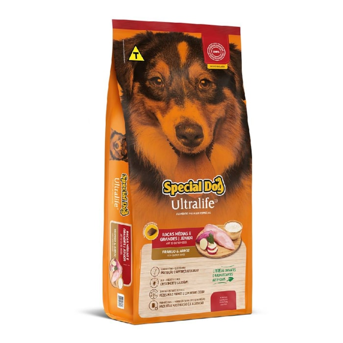 Ração Special Dog Ultralife Júnior para Cães Filhotes de Raças Médias e Grandes