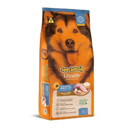 Ração Special Dog Ultralife Light para Cães Adultos Raças Médias e Grandes 15kg