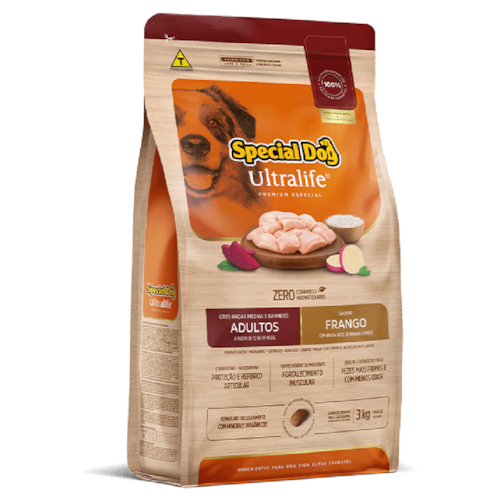 Ração Special Dog Ultralife para Cães Adultos Raças Médias e Grandes 3KG