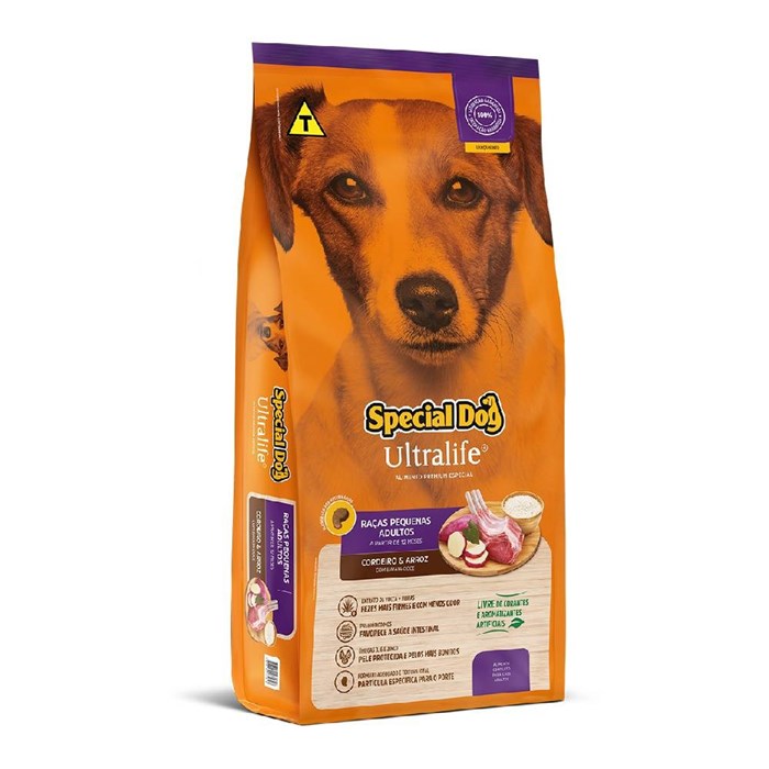 Ração Special Dog Ultralife Raças Pequenas Adultos Cordeiro e Arroz 10,1 kg