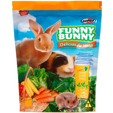 Ração Supra Funny Bunny Delícias da Horta para Coelhos, Hamsters e Outros Pequenos Roedores 500g