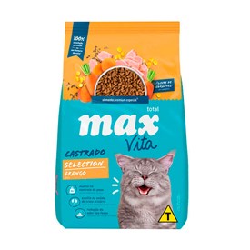 Ração Total Max Cat Vita Selection Gatos Castrados Sabor Frango 