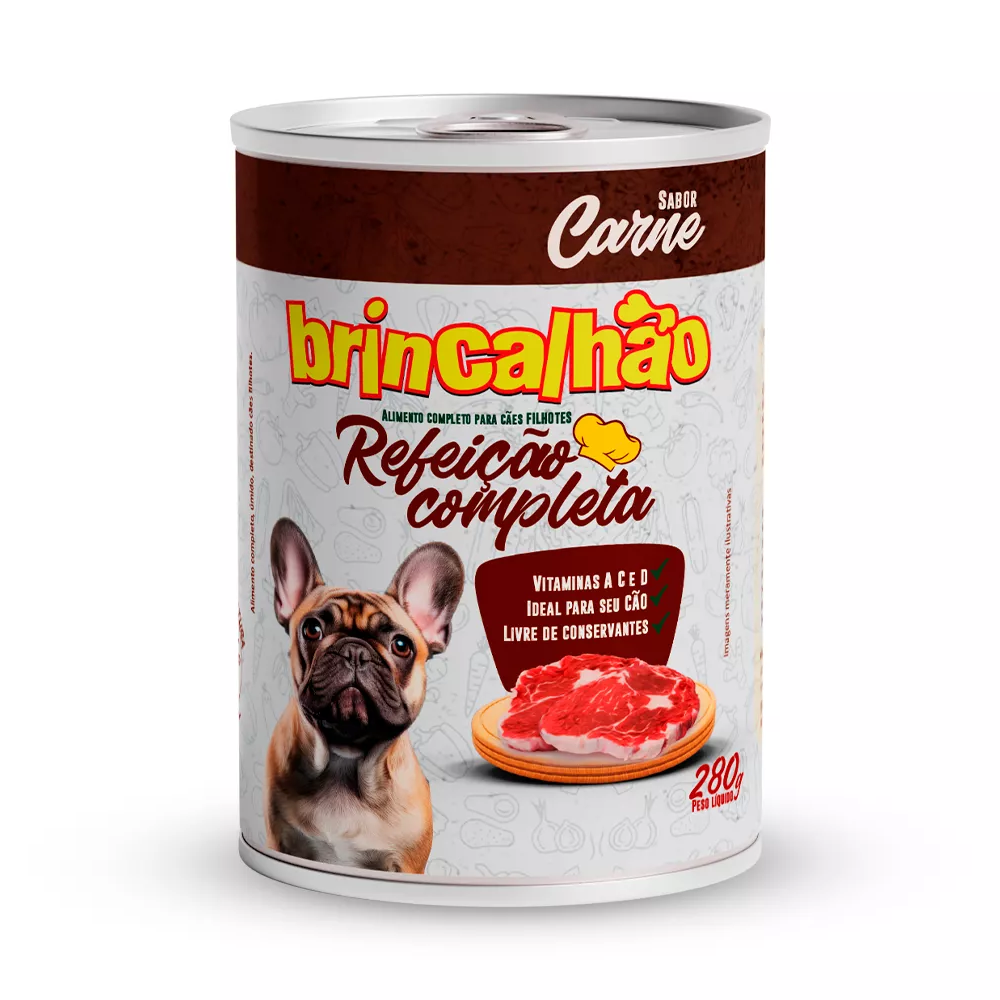 Ração Úmida Brincalhão Pet para Cães Adultos Sabor Carne 280g