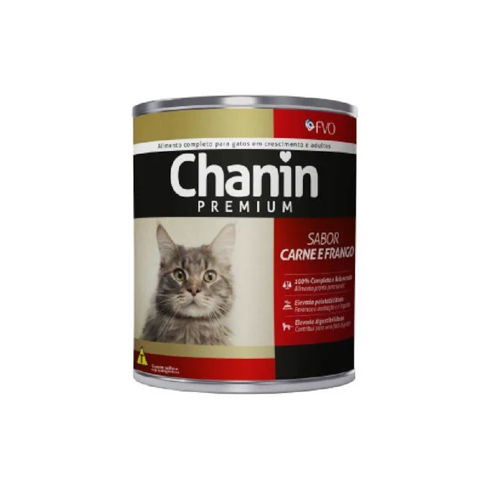 Ração Úmida Chanin Lata Premium para Gatos Sabor Carne e Frango 280g