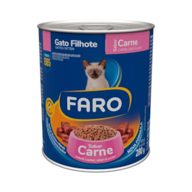 Ração Úmida Faro Lata para Gatos Filhotes Sabor Carnes 280g