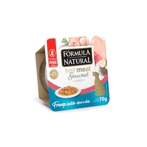Ração Úmida Fórmula Natural Fresh Meat Patê Gourmet Caes Adultos Frango 70g