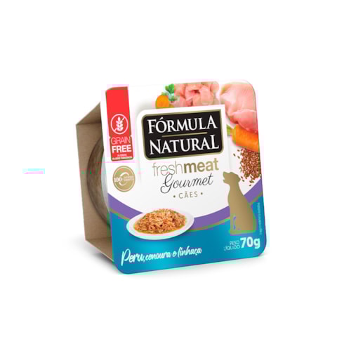 Ração Úmida Fórmula Natural Fresh Meat Patê Gourmet Caes Adultos Peru 70g