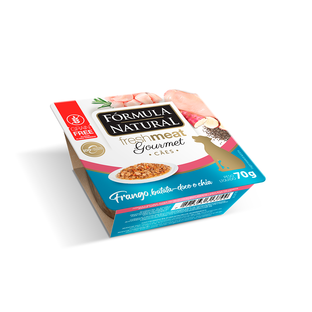 Ração Úmida Fórmula Natural Gourmet para Cães Sabor Frango, Batata-Doce e Chia 70g 