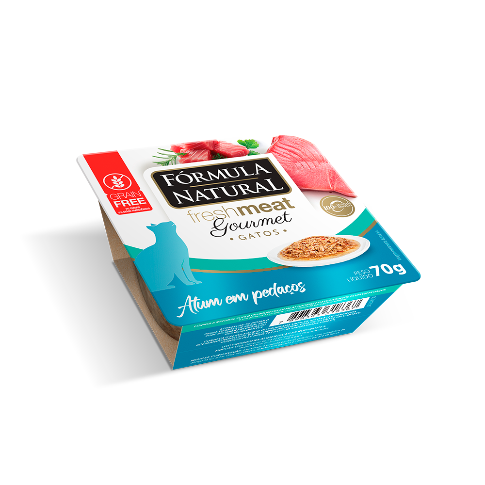 Ração Úmida Fórmula Natural Gourmet para Gatos Sabor Atum em Pedaços 70g