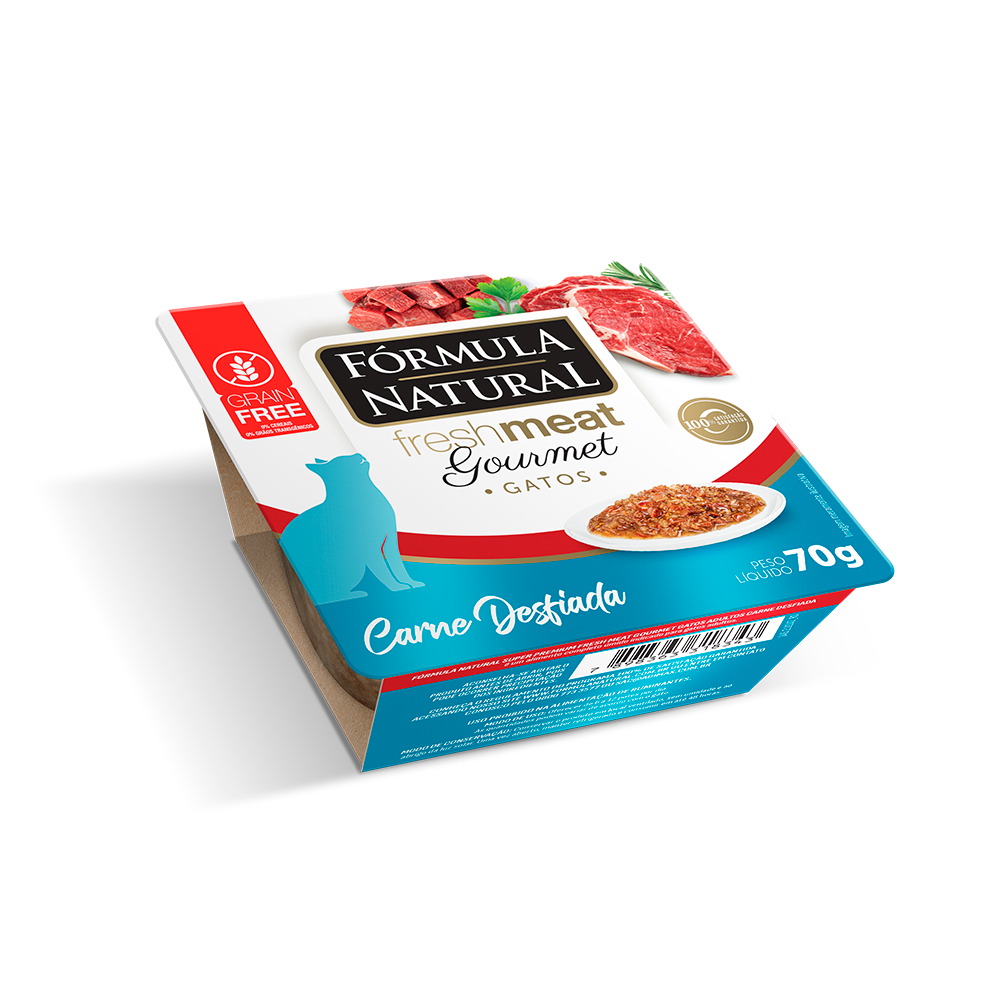 Ração Úmida Fórmula Natural Gourmet para Gatos Sabor Carne Desfiada 70g
