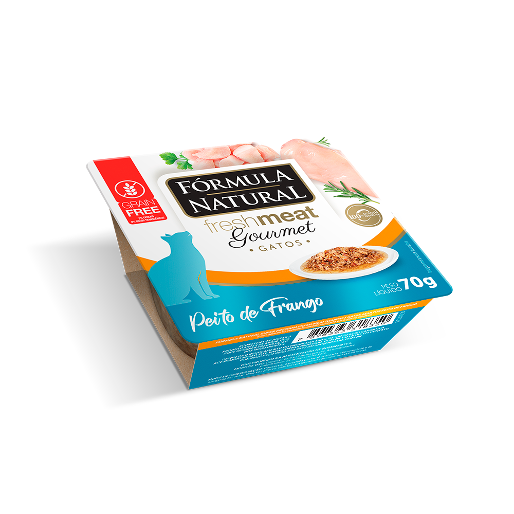 Ração Úmida Fórmula Natural Gourmet para Gatos Sabor Peito de Frango 70g