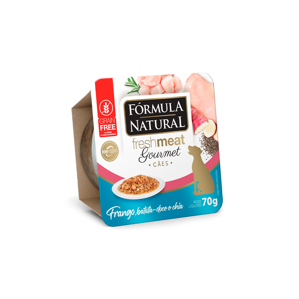 Ração Úmida Fórmula Natural Patê Gourmet Caes Adultos Frango 70g