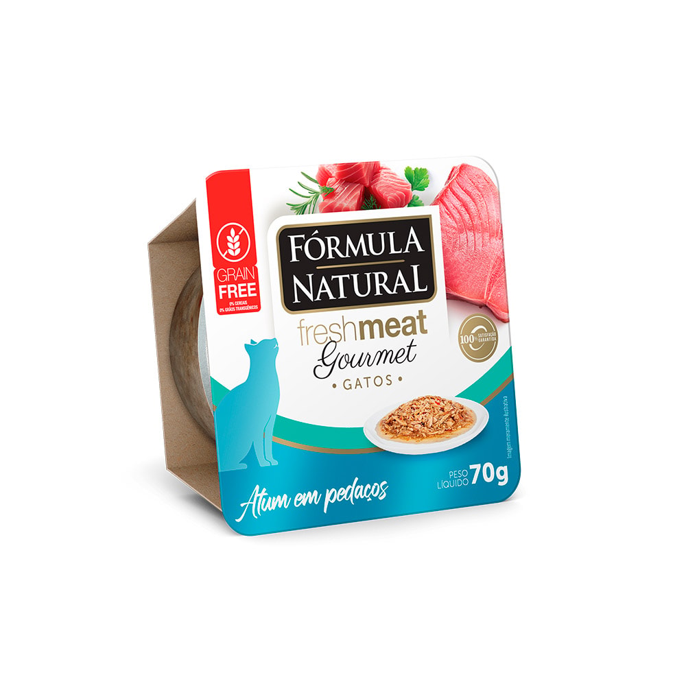 Ração Úmida Fórmula Natural Patê Gourmet Gatos Adultos Atum 70g