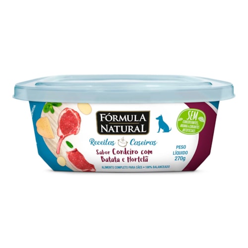 Ração Úmida Fórmula Natural Receitas Caseiras Sabor Cordeiro com Batata e Hortelã para Cães 270g