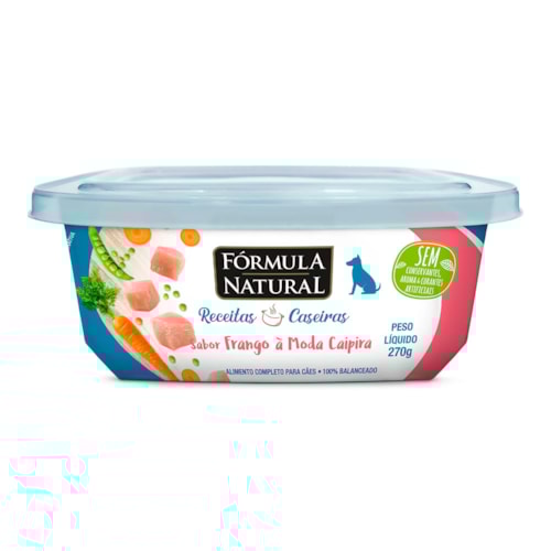 Ração Úmida Fórmula Natural Receitas Caseiras Sabor Frango à Moda Caipira para Cães 270g