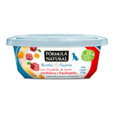 Ração Úmida Fórmula Natural Receitas Caseiras Sabor Picadinho de Carne com Abóbora e Mandioquinha para Cães 270g