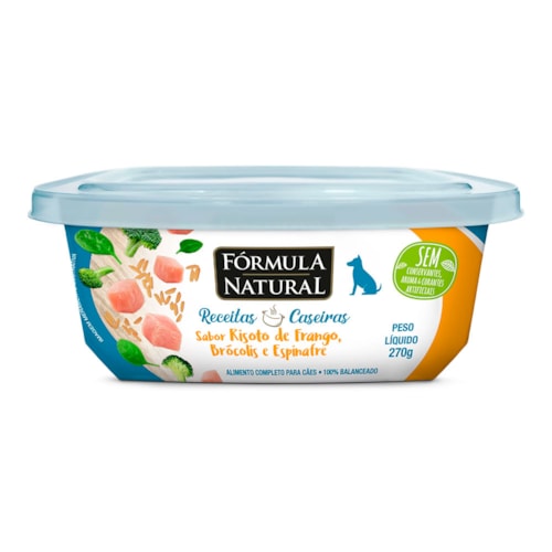 Ração Úmida Fórmula Natural Receitas Caseiras Sabor Risoto de Frango, Brócolis e Espinafre para Cães 270g