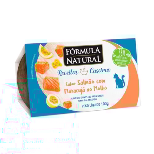 Ração Úmida Fórmula Natural Receitas Caseiras Sabor Salmão com Maracujá ao Molho para Gatos 100g