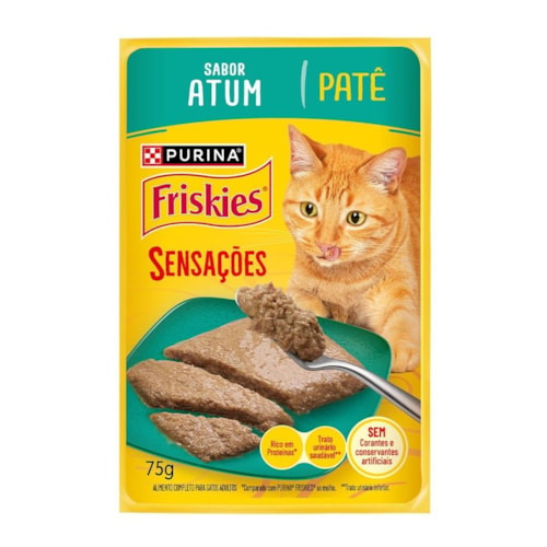 Ração Úmida Friskies Patê para Gatos Adultos Sabor Atum 75g