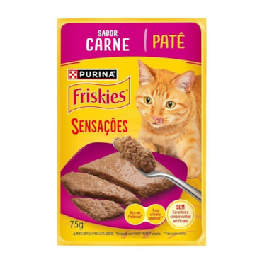 Ração Úmida Friskies Patê para Gatos Adultos Sabor Carne 75g