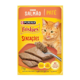 Ração Úmida Friskies Patê para Gatos Adultos Sabor Salmão 75g