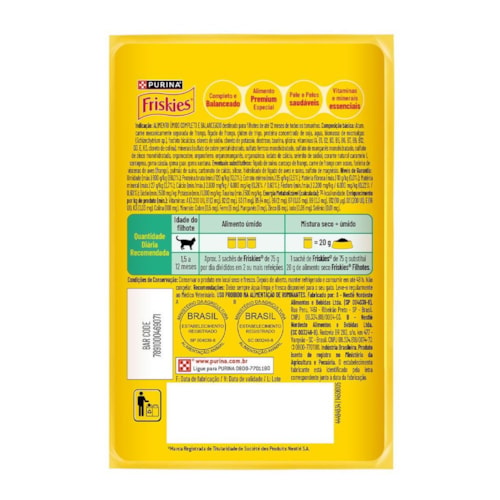Ração Úmida Friskies Patê para Gatos Filhotes Sabor Atum 75g - imagem adicional
