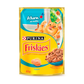 Ração Úmida Friskies Sachê para Gatos Adultos Sabor Atum ao Molho 85g