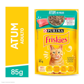 Ração Úmida Friskies Sachê para Gatos Adultos Sabor Atum ao Molho 85g