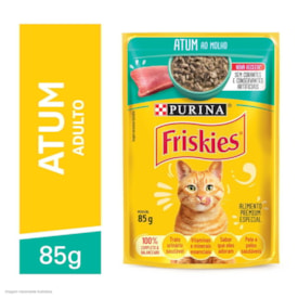 Ração Úmida Friskies Sachê para Gatos Adultos Sabor Atum ao Molho 85g - imagem adicional