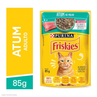 Ração Úmida Friskies Sachê para Gatos Adultos Sabor Atum ao Molho 85g - imagem adicional