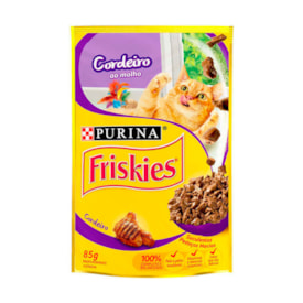 Ração Úmida Friskies Sachê para Gatos Adultos Sabor Cordeiro 85g