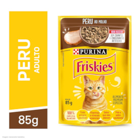 Ração Úmida Friskies Sachê para Gatos Adultos Sabor Peru ao Molho 85g