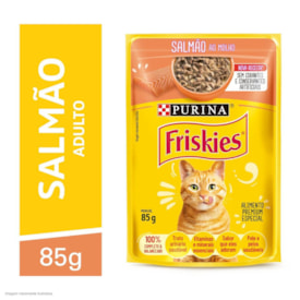 Ração Úmida Friskies Sachê para Gatos Adultos Sabor Salmão ao Molho 85g - imagem adicional