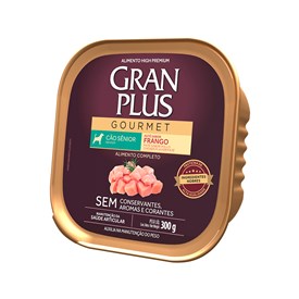 Ração Úmida Gran Plus Patê Gourmet Cães Sênior / Idosos Frango 300g