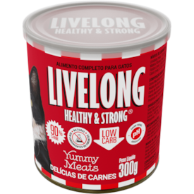 Ração Úmida Livelong para Gatos Delícias de Carne 300g