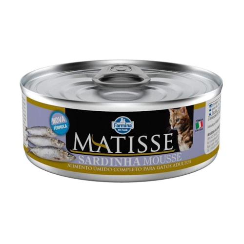 Ração Úmida Matisse para Gatos Sabor Mousse de Sardinha Lata 85g