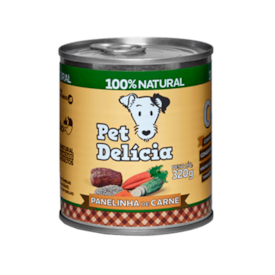 Ração Úmida Natural Pet Delícia Panelinha de Carne Para Cães Adultos Lata 320g