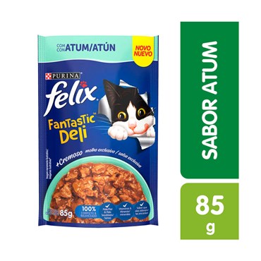 Ração Úmida Nestlé Purina Felix Fantastic Deli Gatos Adultos Atum 85g