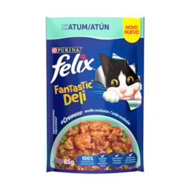 Ração Úmida Nestlé Purina Felix Fantastic Deli Gatos Adultos Atum 85g