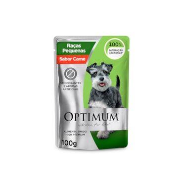 Ração Úmida Optimum Sachê Cães Adultos Raças Pequenas Carne 100 g