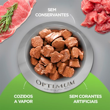 Ração Úmida Optimum Sachê Cães Adultos Raças Pequenas Carne 100 g - imagem adicional