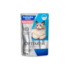 Ração Úmida Optimum Sachê Gatos Adultos Castrados Salmão 85 g
