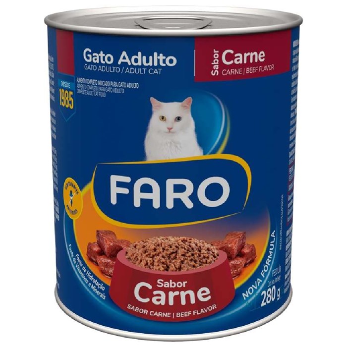 Ração Úmida para Gatos Adultos Sabor Carne Faro 280g