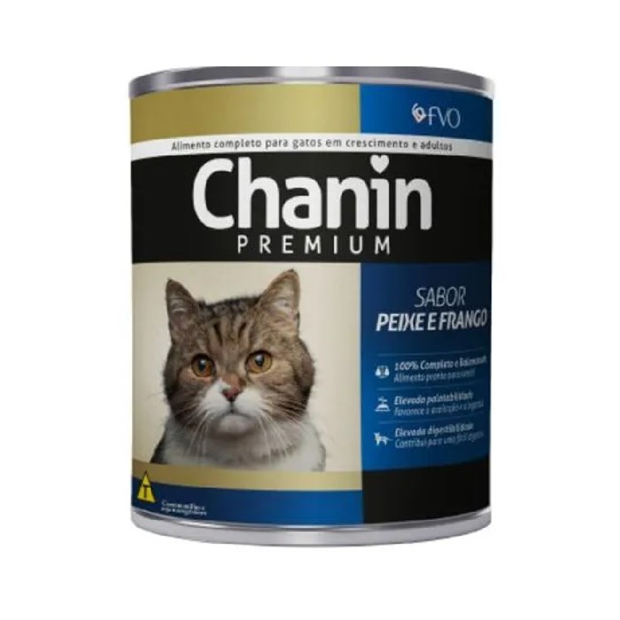 Ração Úmida para Gatos Lata Chanin Premium Peixe e Frango 280g