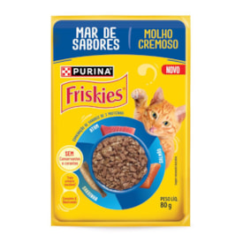 Ração Úmida PURINA FRISKIES® MOLHO CREMOSO para Gatos Adultos Mar de Sabores 80g - imagem adicional