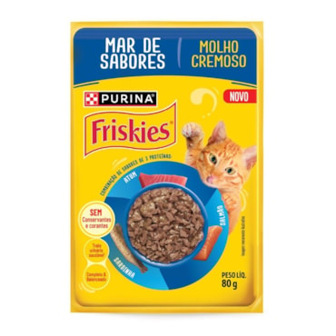 Ração Úmida PURINA FRISKIES® MOLHO CREMOSO para Gatos Adultos Mar de Sabores 80g - imagem adicional