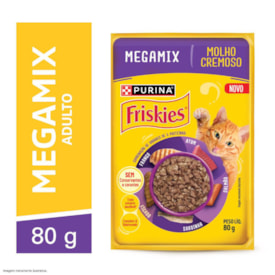 Ração Úmida PURINA FRISKIES® MOLHO CREMOSO para Gatos Adultos Mega Mix 80g